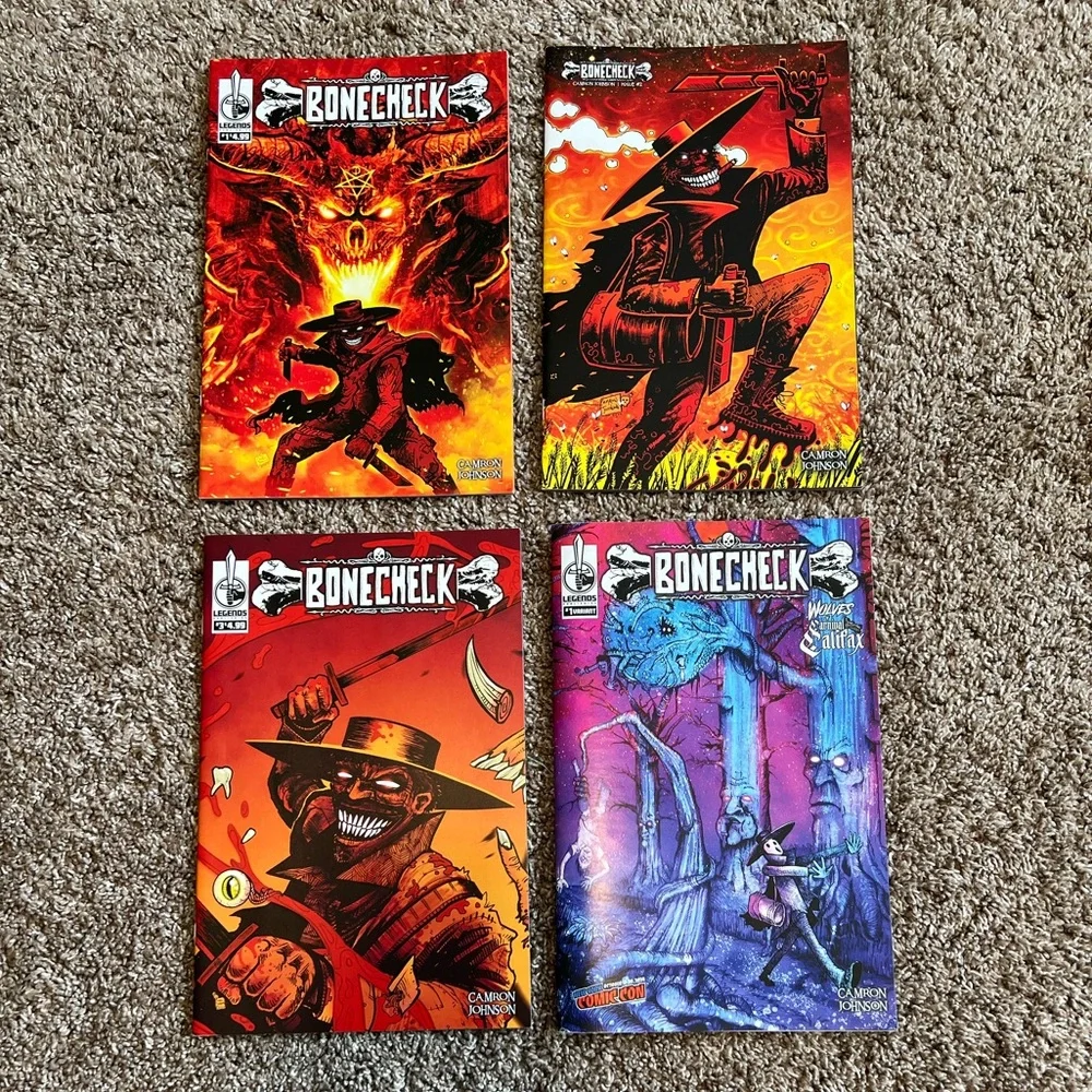 Bonecheck Comic Books Lot of 4 2022-2024 Camron Johnson Legends Comic Publishing